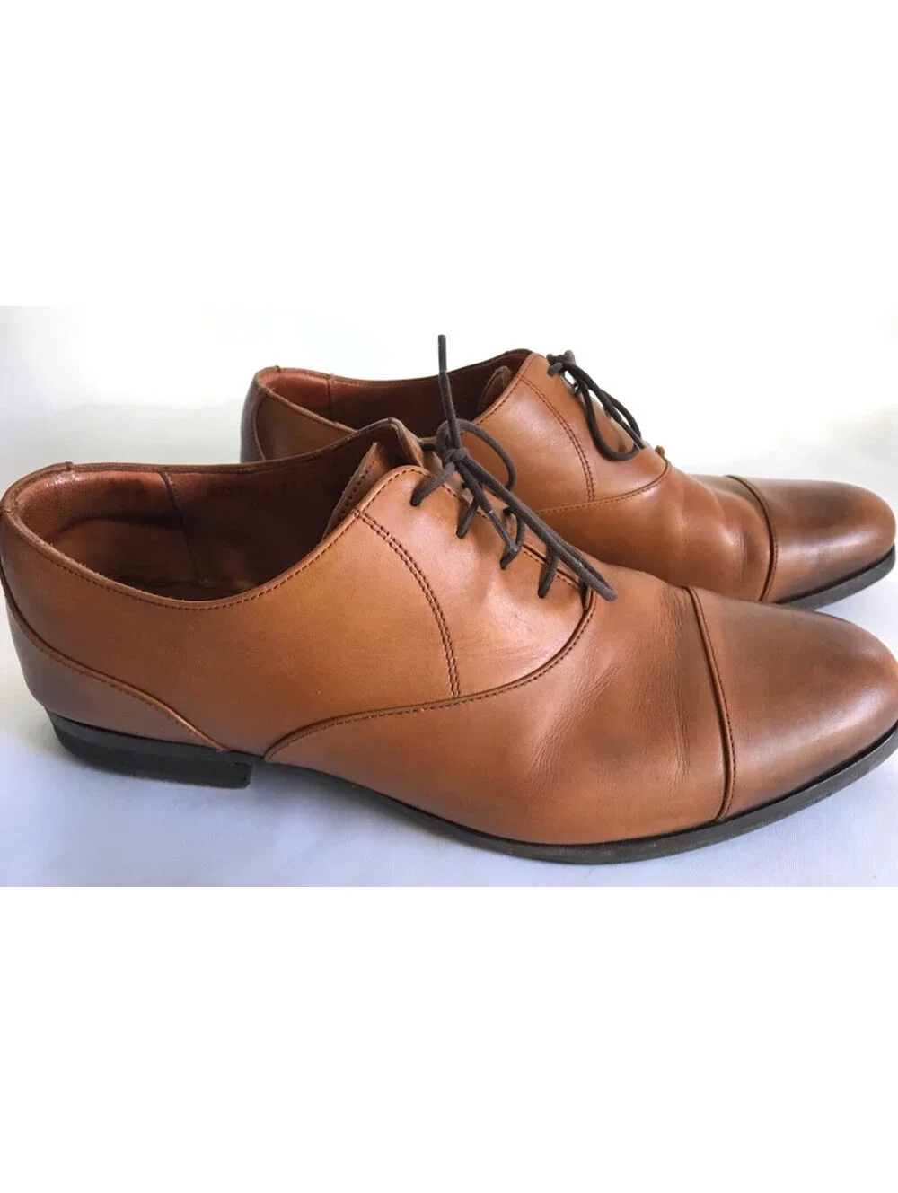 Wolf & Shepherd Oxford Closer Cap Toe Maple Tan Calfskin Shoes, US 11 Portugal